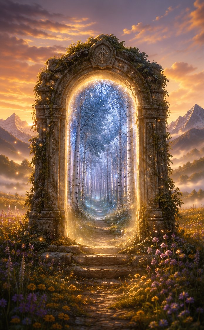 A magical portal as the entrance to the Portal Oracle